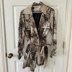 Vertigo Paris Double Breasted Snake Skin Trench Coat